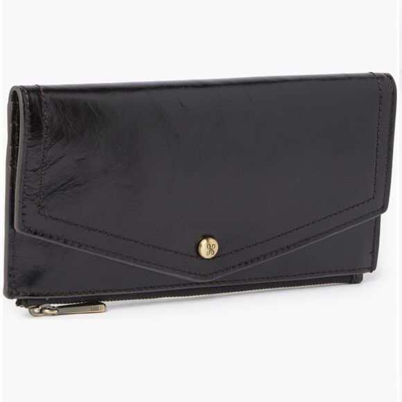 HOBO WOMEN’S BLACK LEATHER WALLET MANY DIFFERENT COMPARTMENTS FOR SAFE KEEPING - Picture 1 of 12